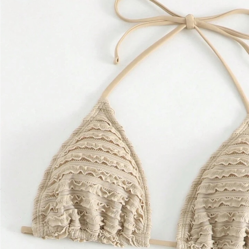 SHEIN Textured Cream Bikini Set - Picture 2 of 8